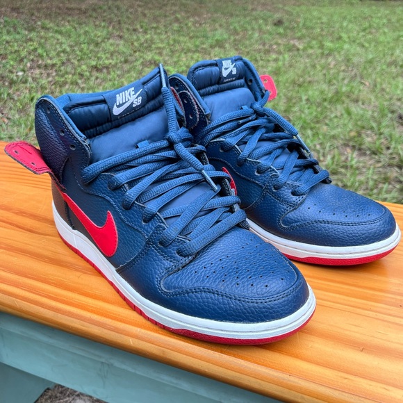 Nike SB Dunk High Pro Squadran Blue University Red Men’s 10 - Picture 1 of 7